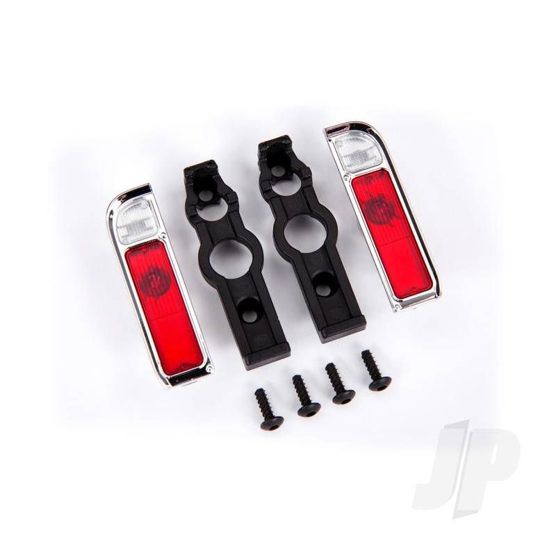 Traxxas Tail Light Housing, Chrome (2)/ Lens (2)/ Retainers (Left &amp; Right)/ 2.6X8 Bcs (Self-Tapping) (4) (TRX9119)