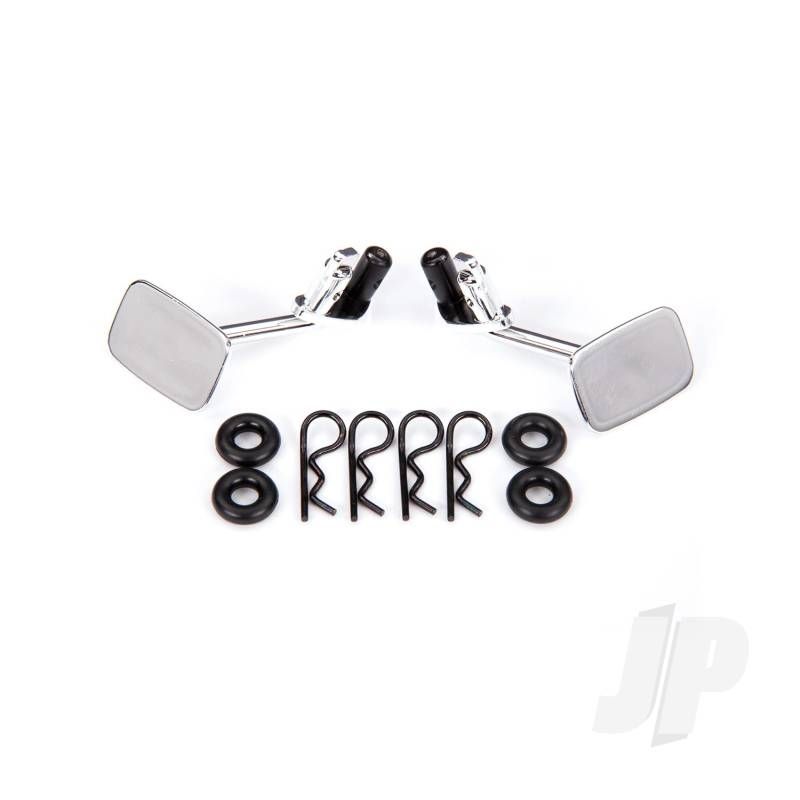 Traxxas Mirrors, Side, Chrome (Left &amp; Right)/ O-Rings (4)/ Body Clips (4) (Fits #9112 Body) (TRX9121)