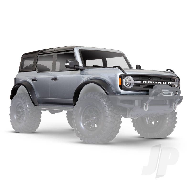 Traxxas Body, Ford Bronco (2021), Complete, Iconic Silver (Painted) (Includes Grille, Side Mirrors, Door Handles, Fender Flares, Windshield Wipers, Spare Tire Mount &amp; Clipless Mounting) (Requires #8080X Inner Fenders) (TRX9211G)