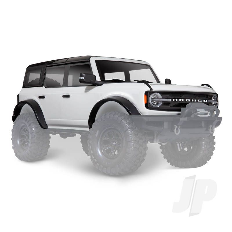 Traxxas Body, Ford Bronco (2021), Complete, Oxford White (Painted) (Includes Grille, Side Mirrors, Door Handles, Fender Flares, Windshield Wipers, Spare Tire Mount, &amp; Clipless Mounting) (Requires #8080X Inner Fenders) (TRX9211L)