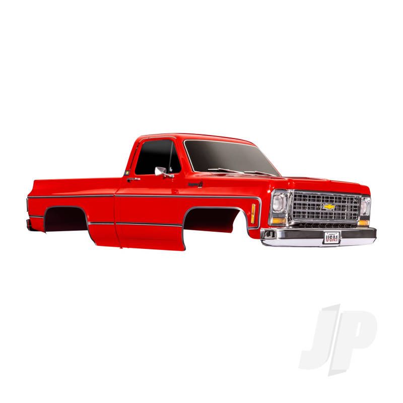 Traxxas Body, Chevrolet K10 Truck (1979), Complete, Red (Painted, Decals Applied) (Includes Grille, Side Mirrors, Door Handles, Windshield Wipers, &amp; Clipless Mounting) (Requires #9288 Inner Fenders) (TRX9212R)