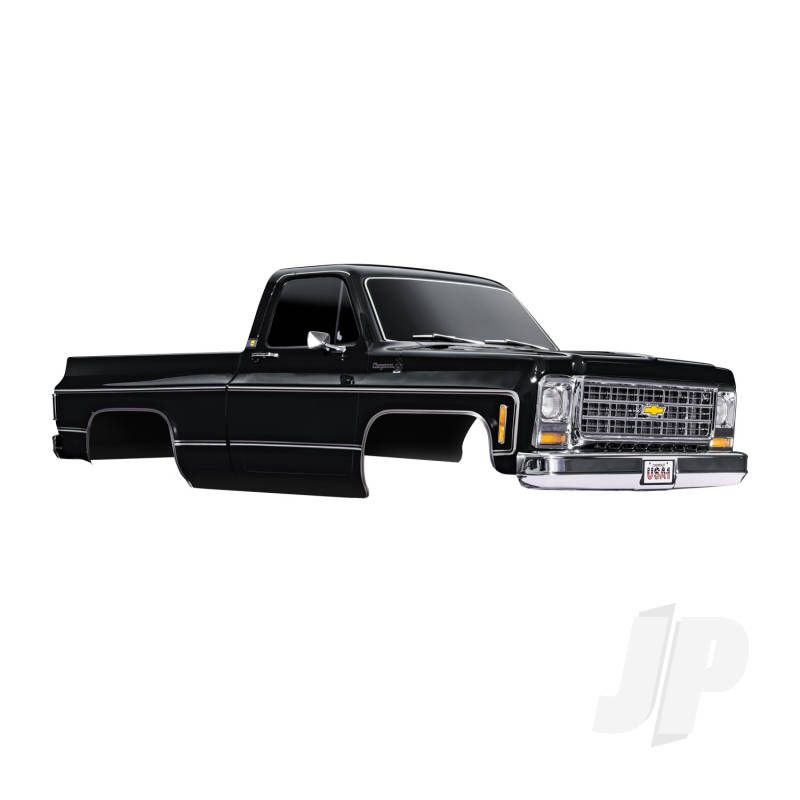Traxxas Body, Chevrolet K10 Truck (1979), Complete, Black (Painted, Decals Applied) (Includes Grille, Side Mirrors, Door Handles, Windshield Wipers, &amp; Clipless Mounting) (Requires #9288 Inner Fenders) (TRX9212X)