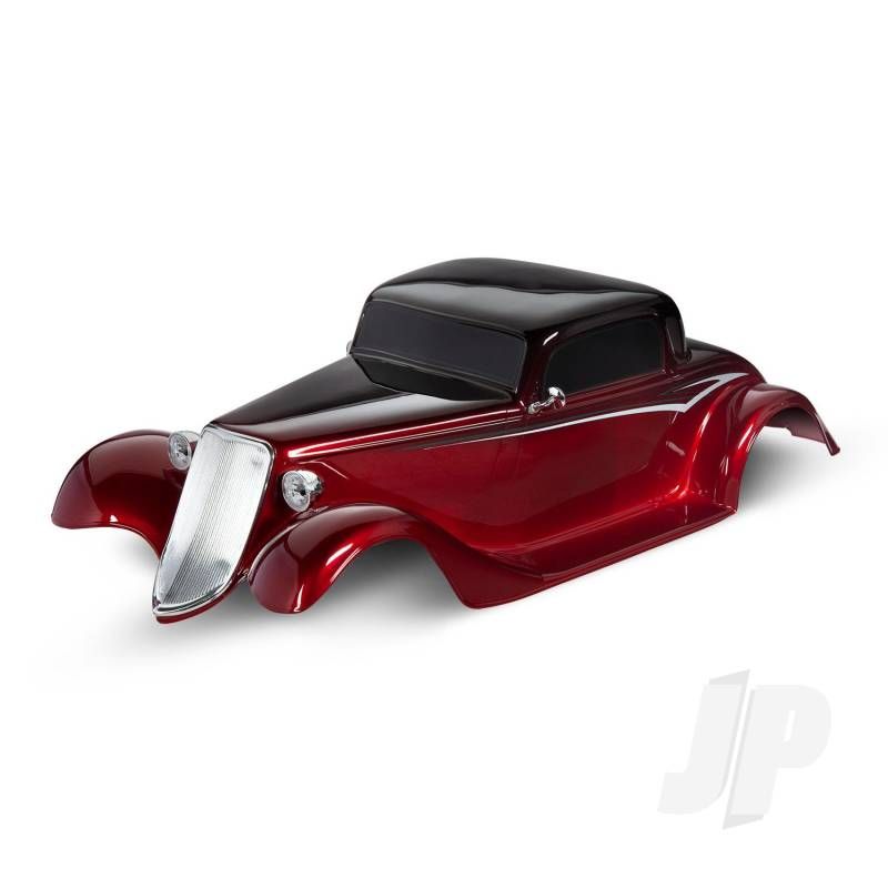 Traxxas Body, Factory Five &#039;33 Hot Rod Coupe, Complete (Red) (Painted, Decals Applied) (Includes Front Grille, Side Mirrors, Headlights, Tail Lights, Foam Pads) (TRX9333R)