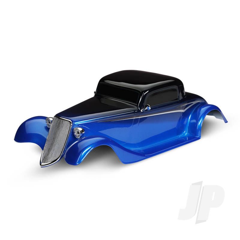 Traxxas Body, Factory Five &#039;33 Hot Rod Coupe, Complete (Blue) (Painted, Decals Applied) (Includes Front Grille, Side Mirrors, Headlights, Tail Lights, Foam Pads) (TRX9333X)