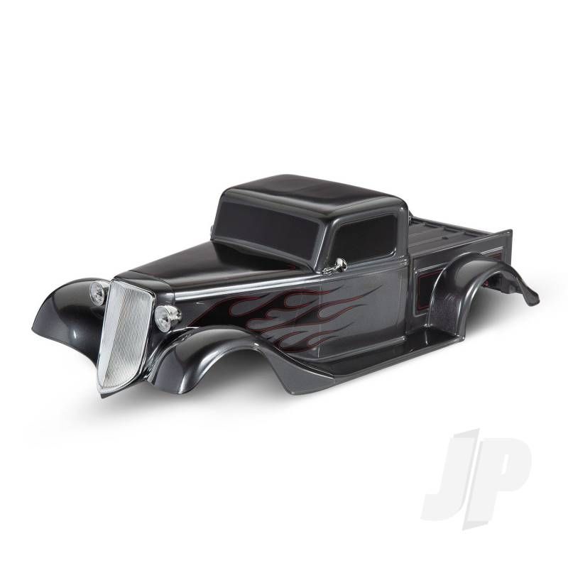 Traxxas Body, Factory Five &#039;35 Hot Rod Truck, Complete (Graphite) (Painted, Decals Applied) (Includes Front Grille, Side Mirrors, Headlights, Tail Lights, Foam Pads) (TRX9335X)