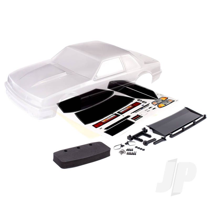 Traxxas Body, Ford Mustang, Fox Body (Clear, Requires Painting)/ Window Masks/ Decal Sheet (TRX9421)
