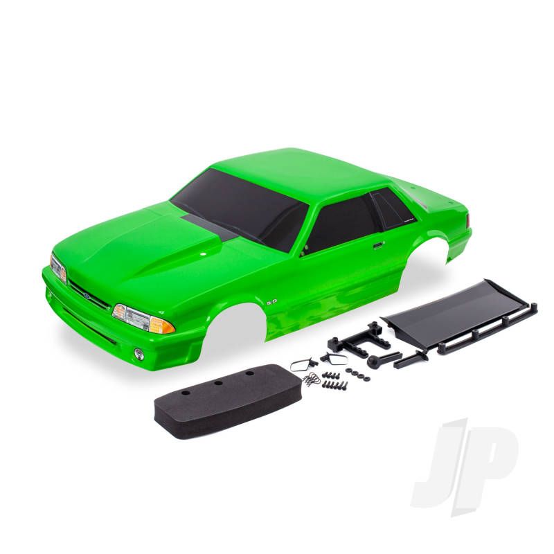 Traxxas Body, Ford Mustang, Fox Body, Green (Painted, Decals Applied) (Includes Side Mirrors, Wing, Wing Retainer, Rear Body Mount Posts, Foam Body Bumper, &amp; Mounting Hardware) (TRX9421G)