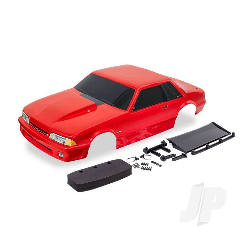 Traxxas Body, Ford Mustang, Fox Body, Red (Painted, Decals Applied) (Includes Side Mirrors, Wing, Wing Retainer, Rear Body Mount Posts, Foam Body Bumper, &amp; Mounting Hardware) (TRX9421R)
