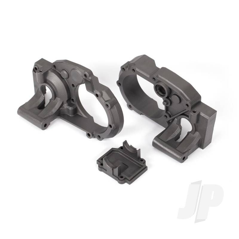 Traxxas Gearbox Halves, Left &amp; Right/ Differential Cover (Charcoal Gray) (TRX9493)