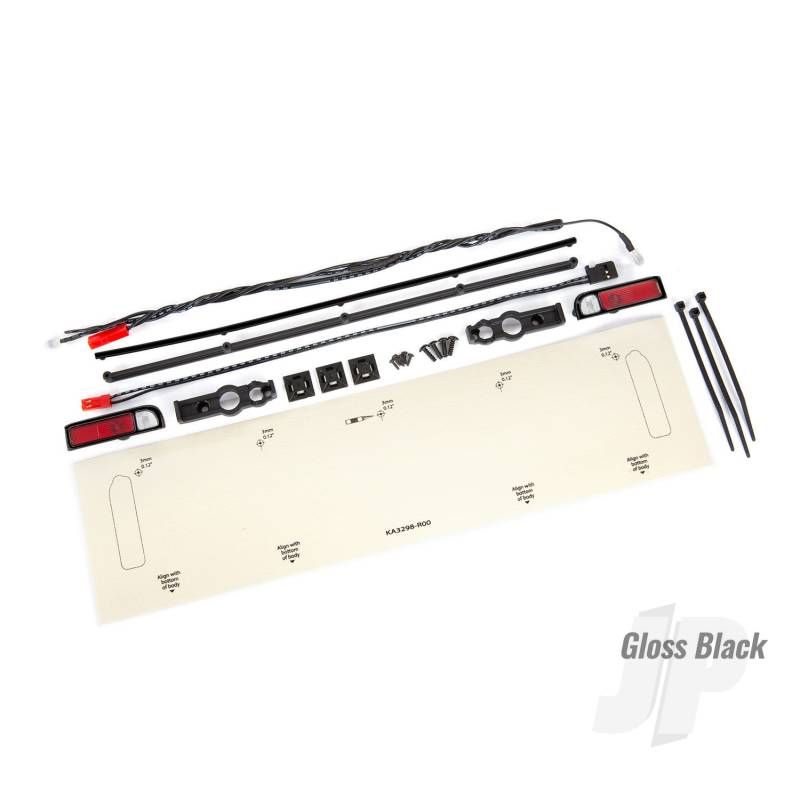 Traxxas Led Lights, Tail Lights (Red)/ Zip Ties (9)/ Tail Light Housings (Left &amp; Right)/ Tailgate Trim (Black) (TRX9497)