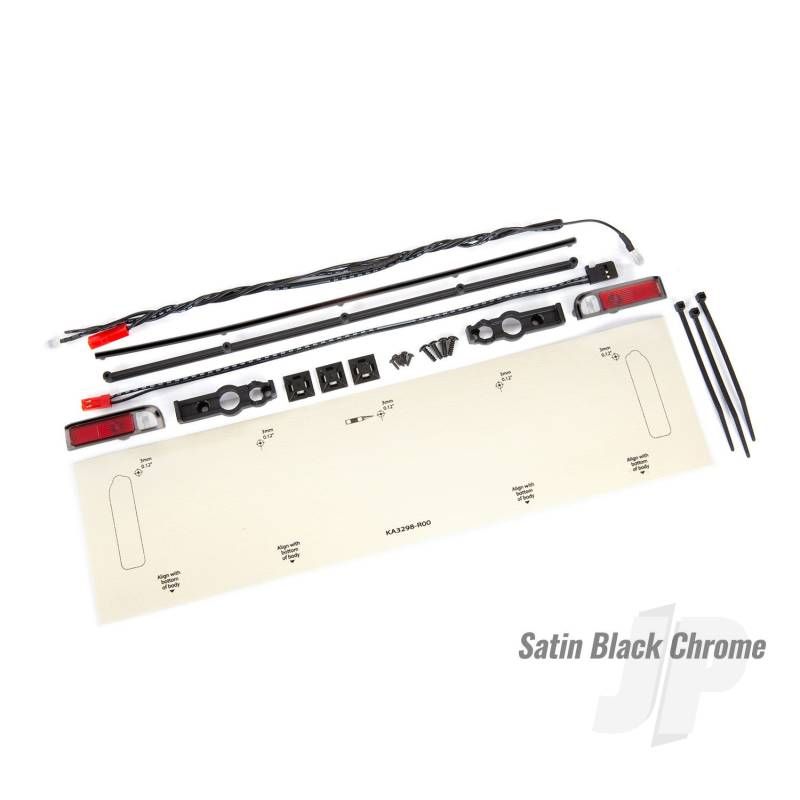 Traxxas Led Lights, Tail Lights (Red)/ Power Harness/ Tail Light Housings (Left &amp; Right)/ Tailgate Trim (Satin Black Chrome)/ Zip Ties (3) (TRX9497A)