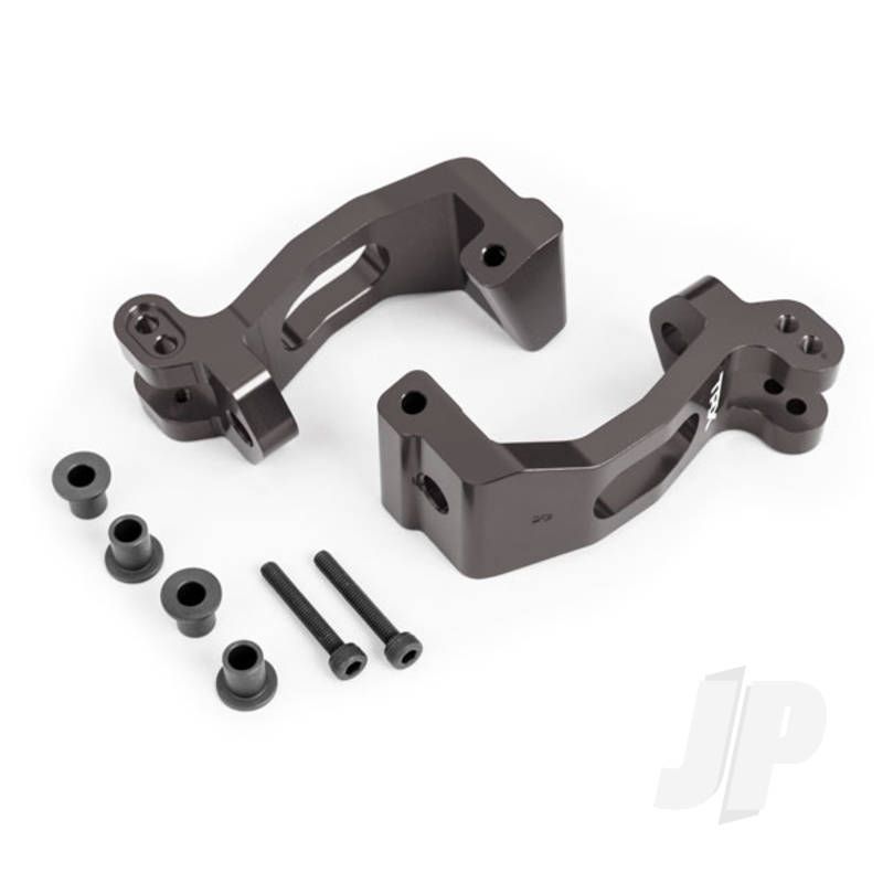 Traxxas Caster Blocks (C-Hubs), 6061-T6 Aluminium (Dark Titanium-Anodised), Left &amp; Right/ Kingpin Bushings (4) (TRX9532A)