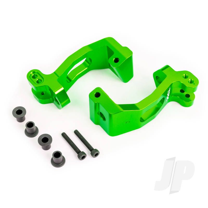 Traxxas Caster Blocks (C-Hubs), 6061-T6 Aluminium (Green-Anodised), Left &amp; Right/ Kingpin Bushings (4) (TRX9532G)