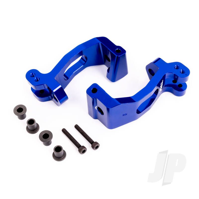 Traxxas Caster Blocks (C-Hubs), 6061-T6 Aluminium (Blue-Anodised), Left &amp; Right/ Kingpin Bushings (4) (TRX9532X)