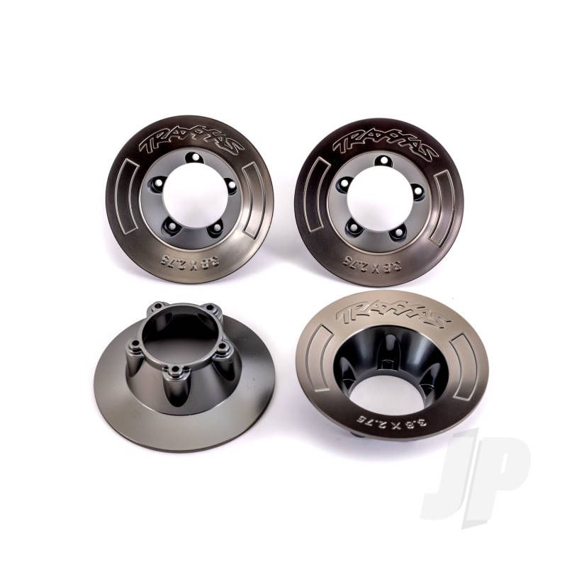 Traxxas Wheel Covers, Satin Black Chrome (4) (Fits #9572 Wheels) (TRX9568A)