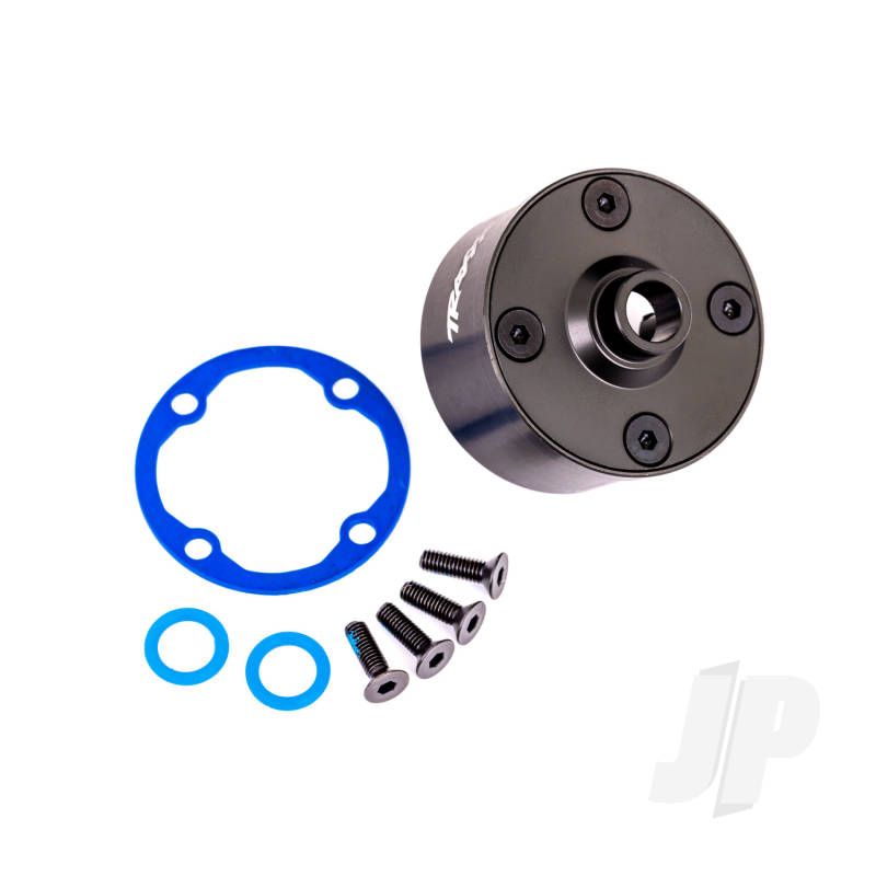 Traxxas Carrier, Differential (Aluminium, Dark Titanium-Anodised)/ Differential Bushing/ Ring Gear Gasket/ 3X10Mm Ccs (4) (TRX9581A)