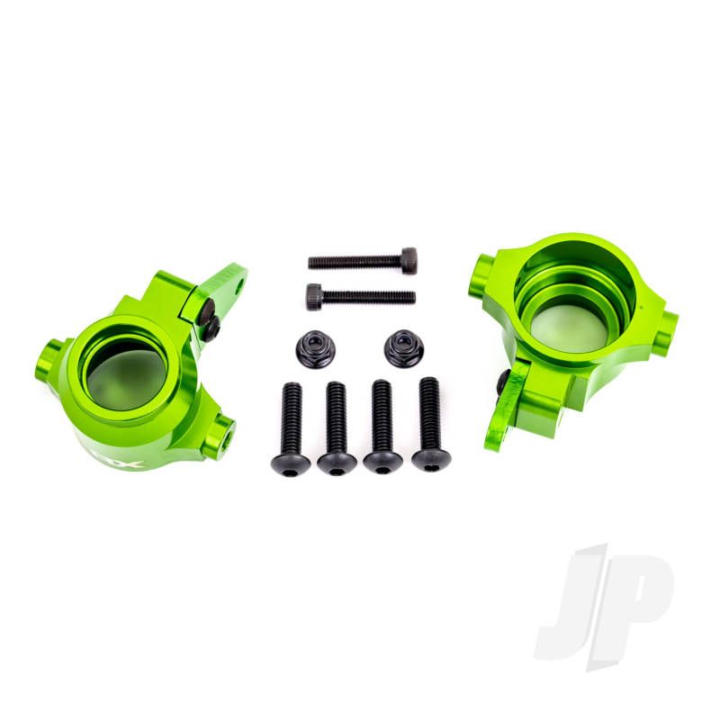 Traxxas Steering Blocks, 6061-T6 Aluminium (Green-Anodised), Left &amp; Right/ Steering Block Arms (2) (TRX9635G)