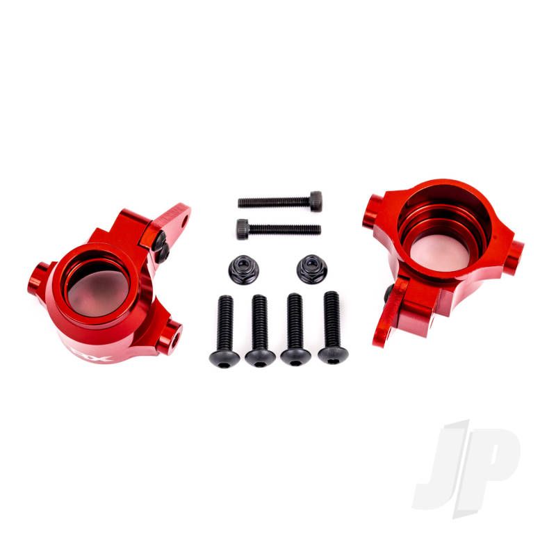 Traxxas Steering Blocks, 6061-T6 Aluminium (Red-Anodised), Left &amp; Right)/ Steering Block Arms (2) (TRX9635R)