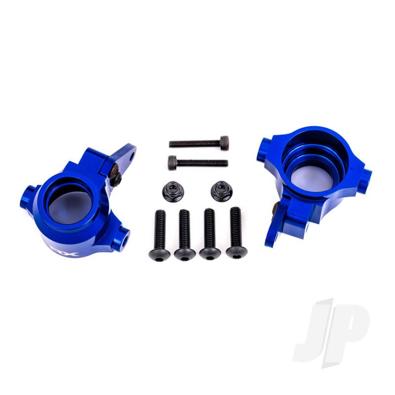 Traxxas Steering Blocks, 6061-T6 Aluminium (Blue-Anodised), Left &amp; Right/ Steering Block Arms (2) (TRX9635X)