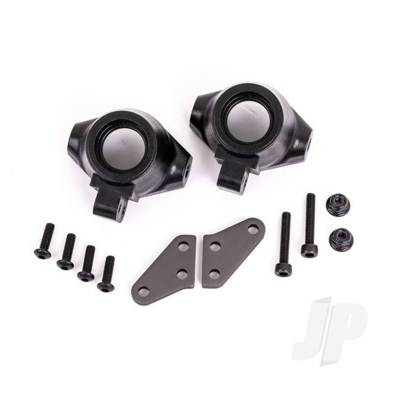 Traxxas Steering Blocks, Left &amp; Right / Steering Block Arms (Aluminium, Dark Titanium-Anodised) (2) / 3X18Mm Cs (2) / M3X0.5Mm Nl (2) (TRX9637A)