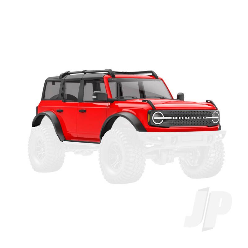 Traxxas Body, Ford Bronco (2021), Complete, Red (Includes Grille, Side Mirrors, Door Handles, Fender Flares, Windshield Wipers, Spare Tire Mount, &amp; Clipless Mounting) (TRX9711-RED)