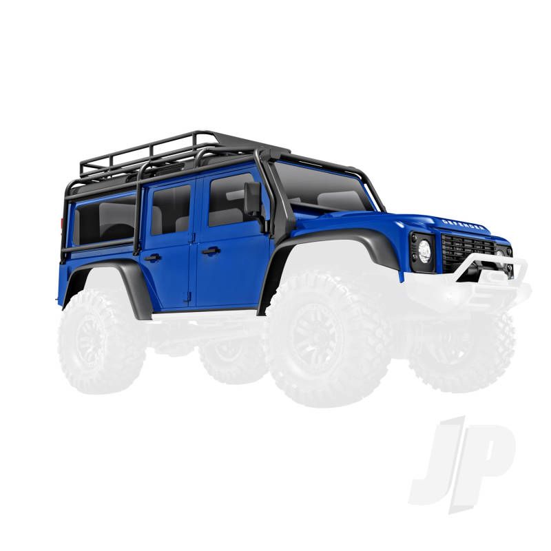 Traxxas Body, Land Rover Defender, Complete, Blue (Includes Grille, Side Mirrors, Door Handles, Fender Flares, Windshield Wipers, Spare Tire Mount, &amp; Clipless Mounting) (TRX9712-BLUE)