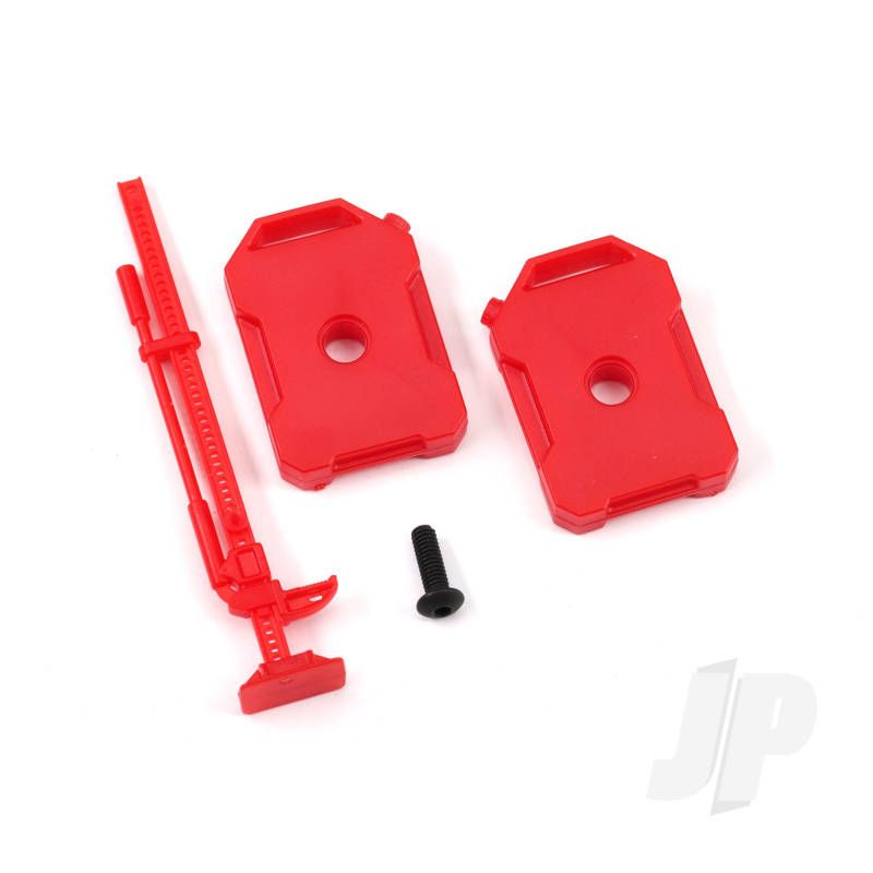 Traxxas Fuel Canisters (Left &amp; Right)/ Jack (Red) (Fits #9712 Body) (TRX9721)