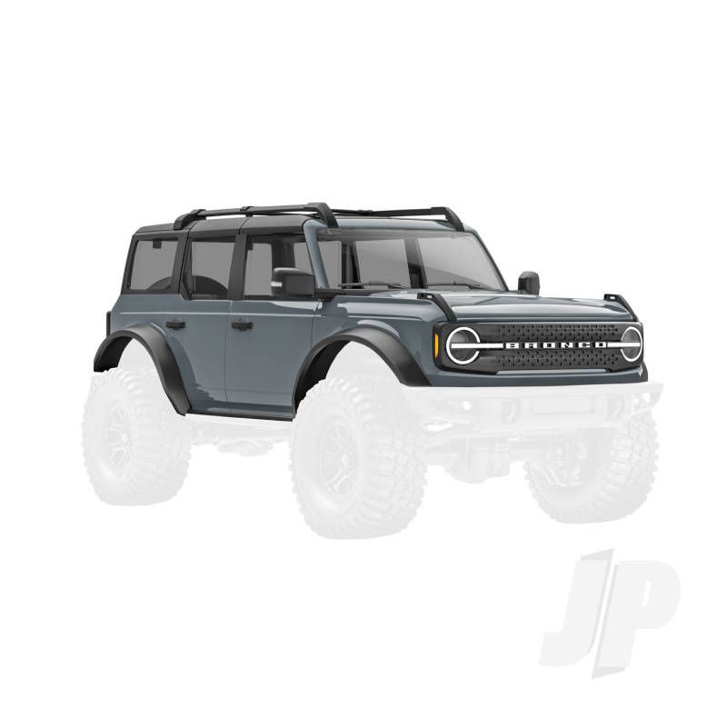 Traxxas Body, Ford Bronco, Complete, Dark Gray (Includes Grille, Side Mirrors, Door Handles, Fender Flares, Windshield Wipers, Spare Tyre Mount, &amp; Clipless Mounting) (Requires #9735 Front &amp; Rear Bumpers) (TRX9723-DKGRY)