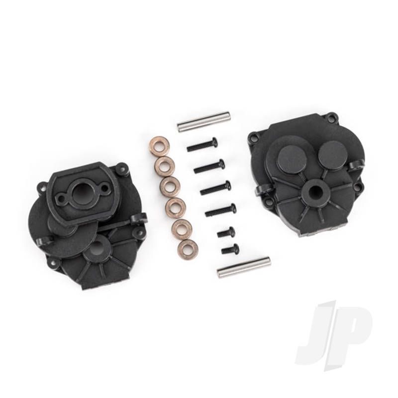 Traxxas Gearbox Housing (Front &amp; Rear)/ 2X4Mm Bcs (With Threadlock) (2)/ 2X8Mm Bcs (4)/ 3X16Mm Pins (2) (TRX9747)