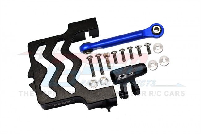 GPM Racing Traxxas X-Maxx, Aluminium Servo Mount, Tie Rod, 25T Servo Horn (TXM024N-BK)
