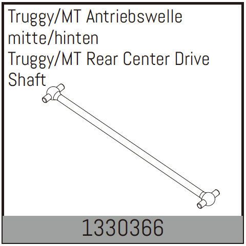 Absima Truggy/Mt Rear Center Drive Shaft  ( AB 1330366)