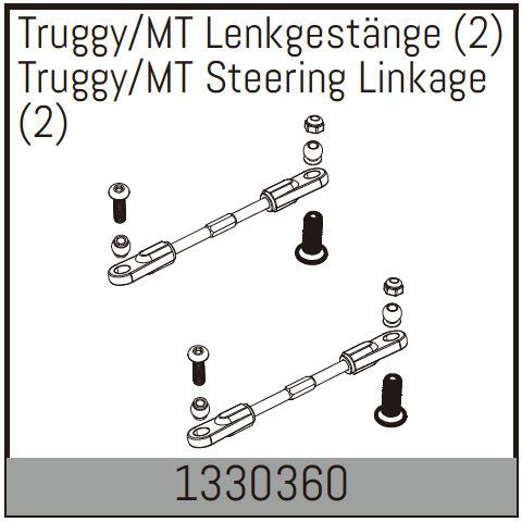 Absima Truggy/Mt Steering Linkage (2) ( AB 1330360)