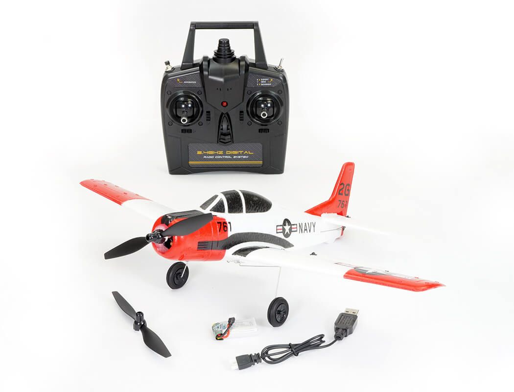 Volantex T-28 Trojan 4CH 400mm Brushed W/Gyro EPP RTF (V761-9)