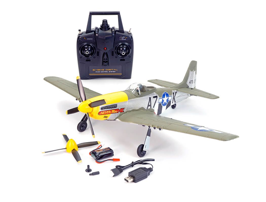 Volantex P-51D Mustang Green 4CH 500mm Brushless W/Gyro RTF (V768-2)