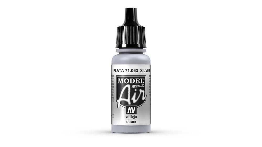 AV Vallejo Model Air 17ml - Silver (RLM01) (Metallic) (VAL063)