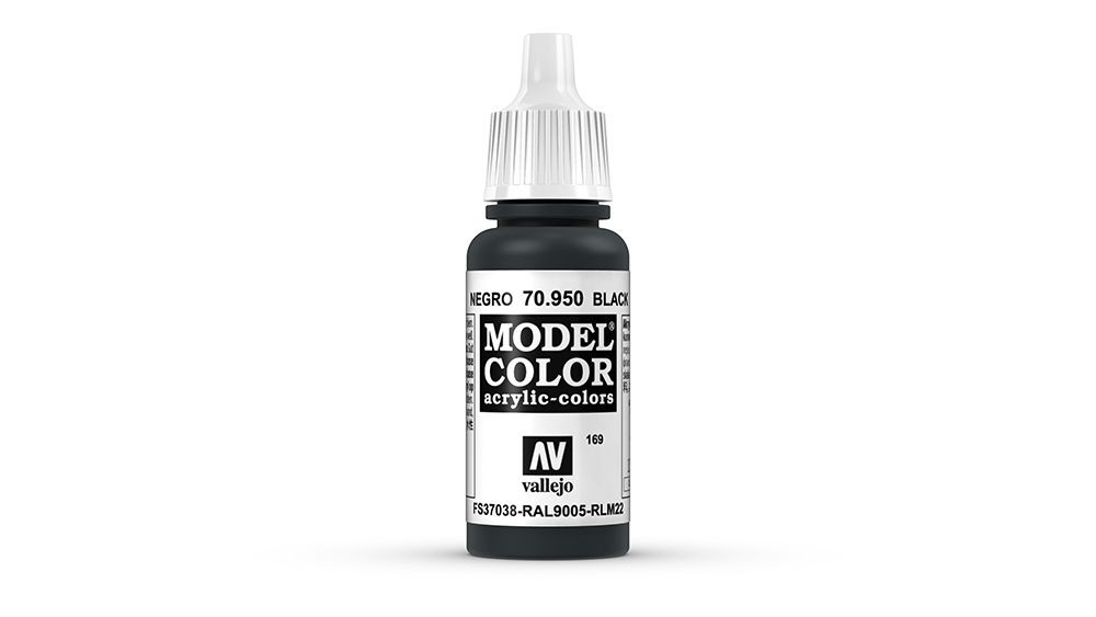 AV Vallejo Model Color 17ml - Matt Black (VAL950)