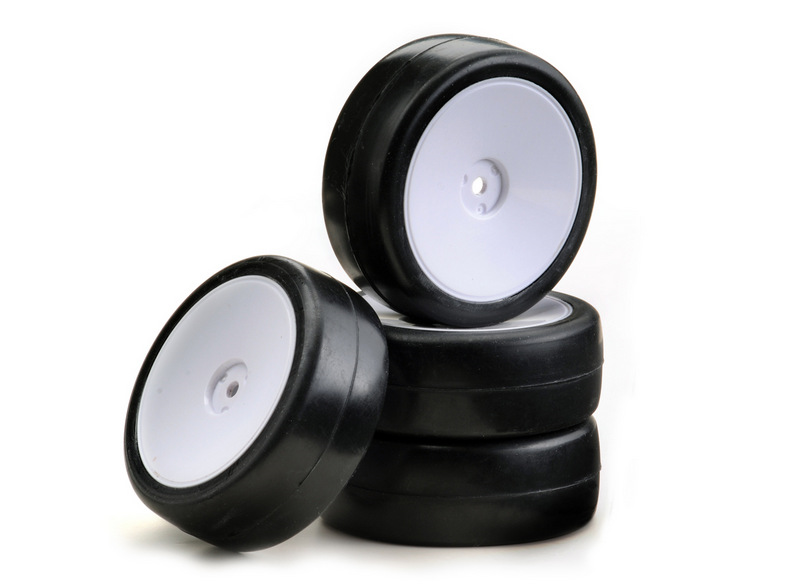 Absima Wheel Set Onroad &quot;Disc / Slick&quot; White 1:10 (4) ( AB 2510007)