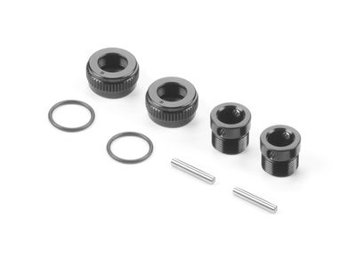 Xray Alu Adjustable Body Post Stop - Black (2) (XR301351-K)