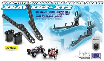 Xray Graphite Chassis Side Guard Brace (2) (XR321263)