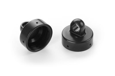 Xray XB8 Alu Shock Cap Nut 4X Bleed Hole - Black Coated (2) (XR358055)