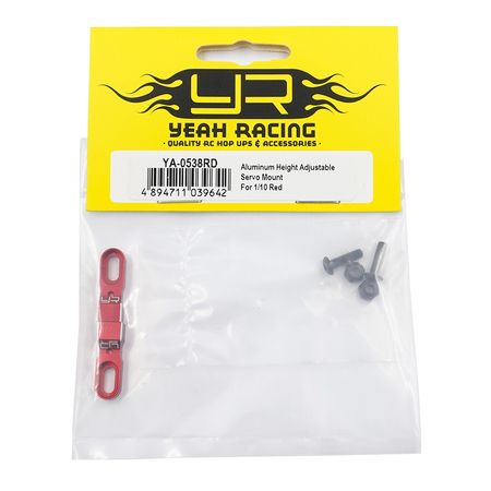 Yeah Racing Aluminium Height Adjustable Servo Mount Red (YA-0538RD)