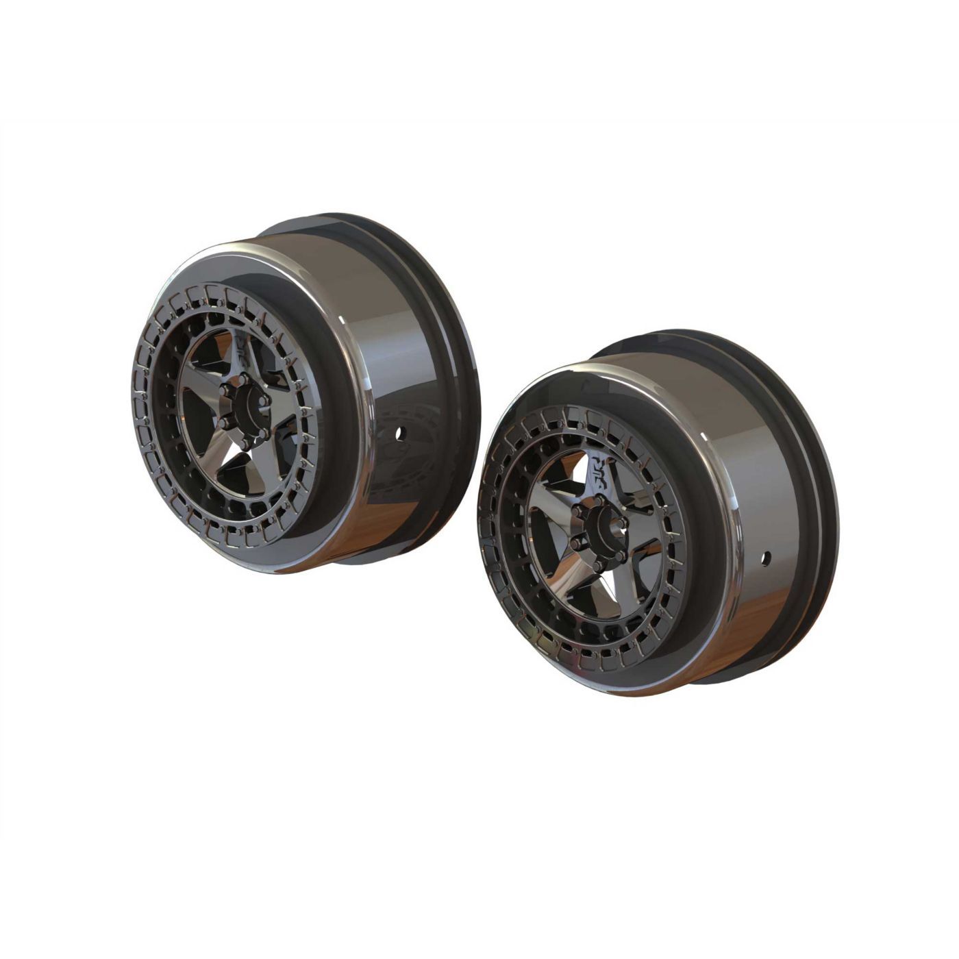 Arrma AR510098 SC 2.2&quot;/3.0&quot; Wheel 14mm Hex Blk Chrome(2) (Z-AR510098)
