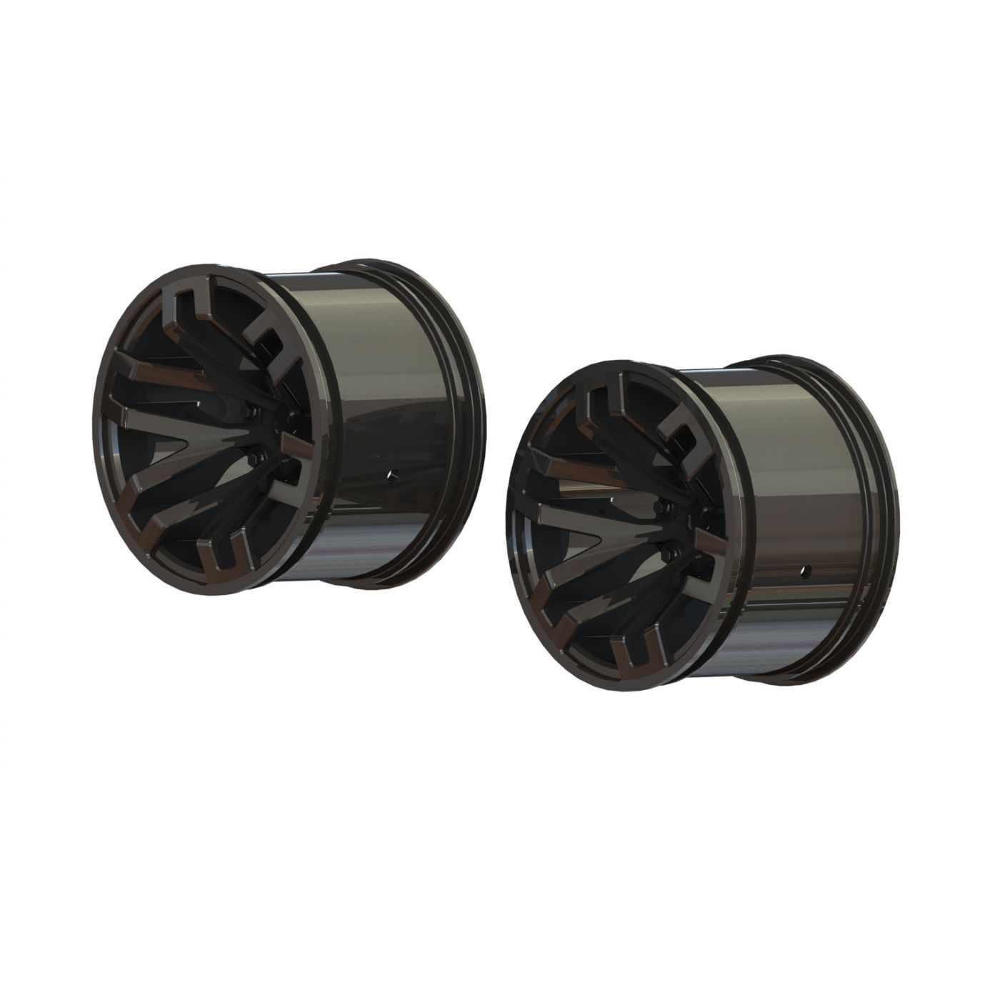Arrma MT 2.8&quot; Wheel 14mm Hex Black Chrome (2) (Z-AR510099)