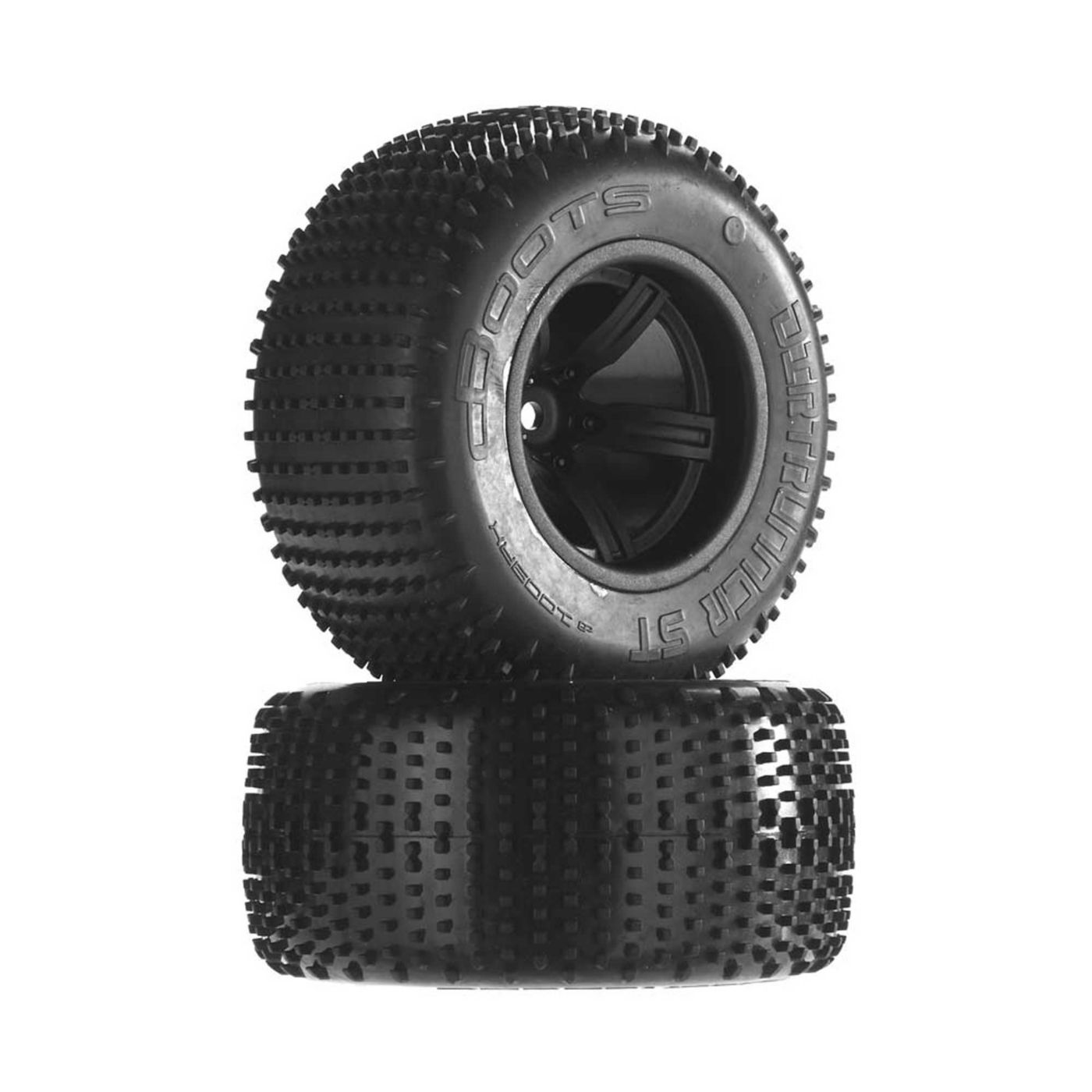 Arrma Dirtrunner ST Tire/Wheel Glued Blk Re (2) (Z-AR550019)