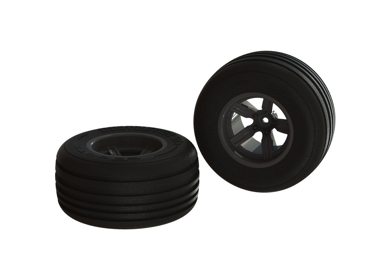 Arrma Dirt Runner ST Front Tire Set Glued Black (2) (Z-AR550040)