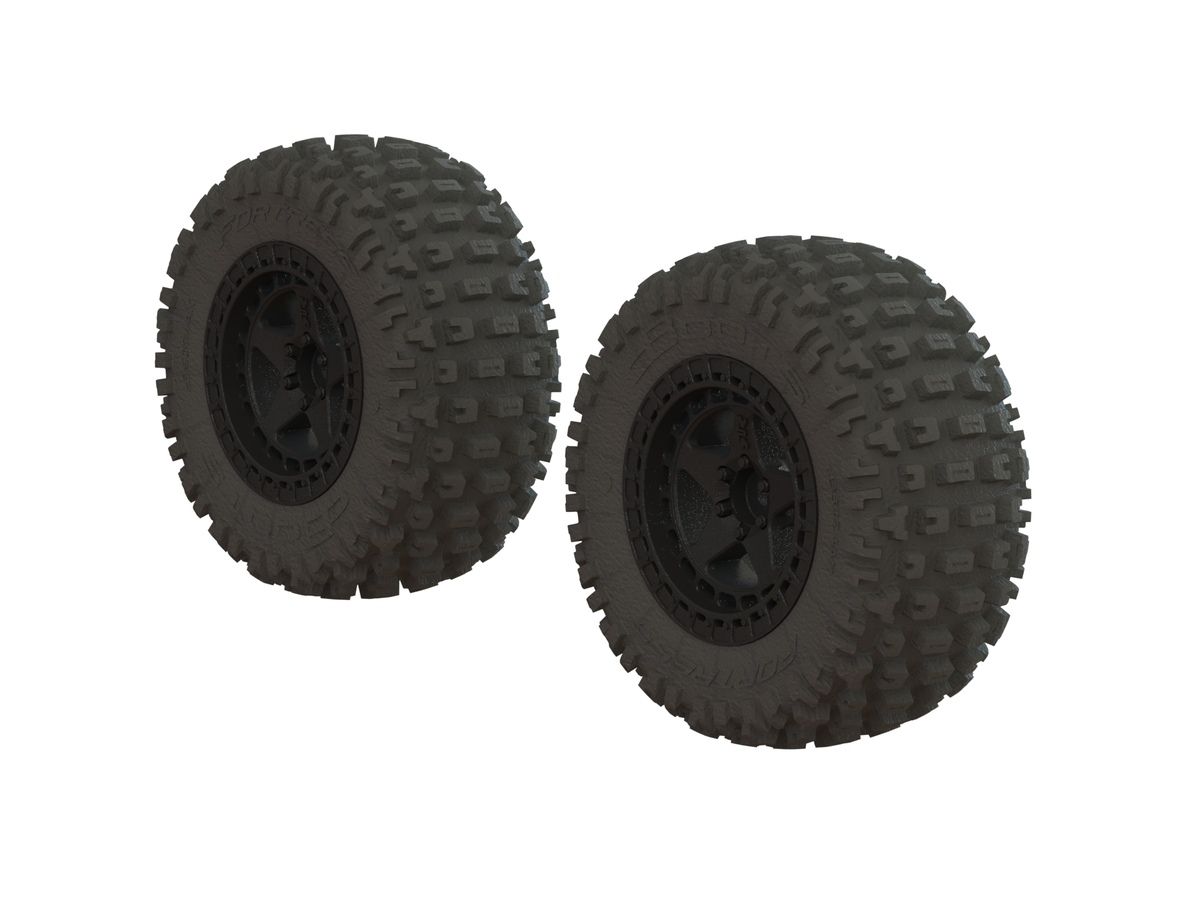 Arrma Fortress SC Tire Set Glued Black (2) (Z-AR550042)