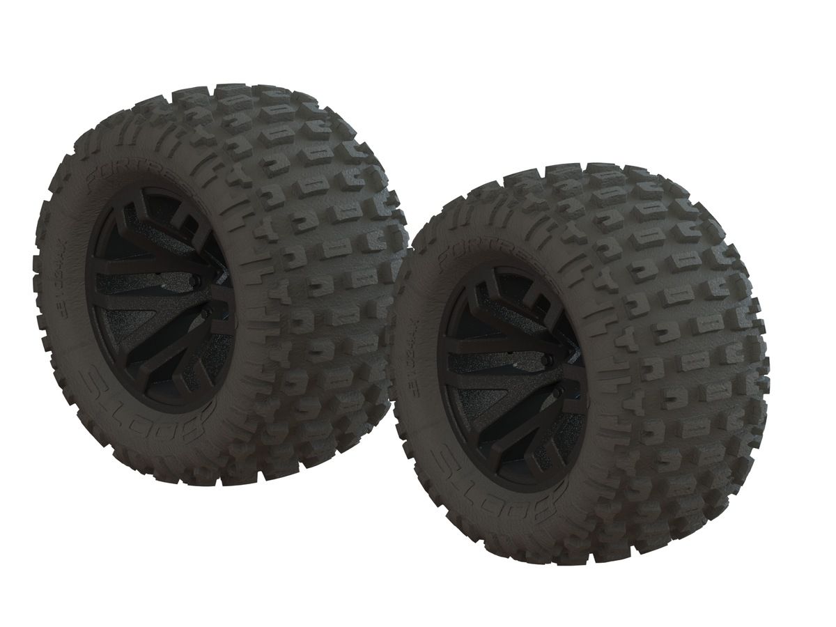Arrma dBoots Fortress MT Tire Set Glued Blk (2) (Z-AR550044)