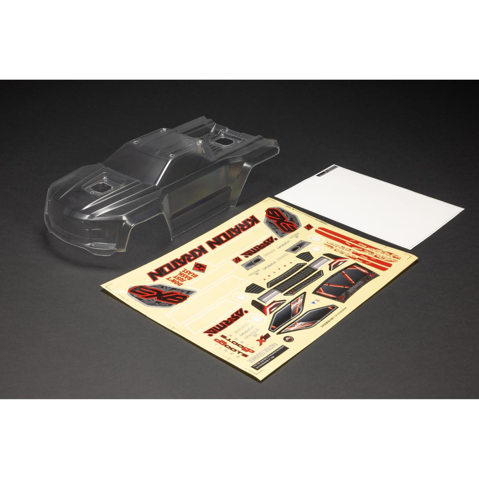 Arrma 1/8 Clear Body with Decals: KRATON 6S BLX V6 Body (Z-ARA-1519)