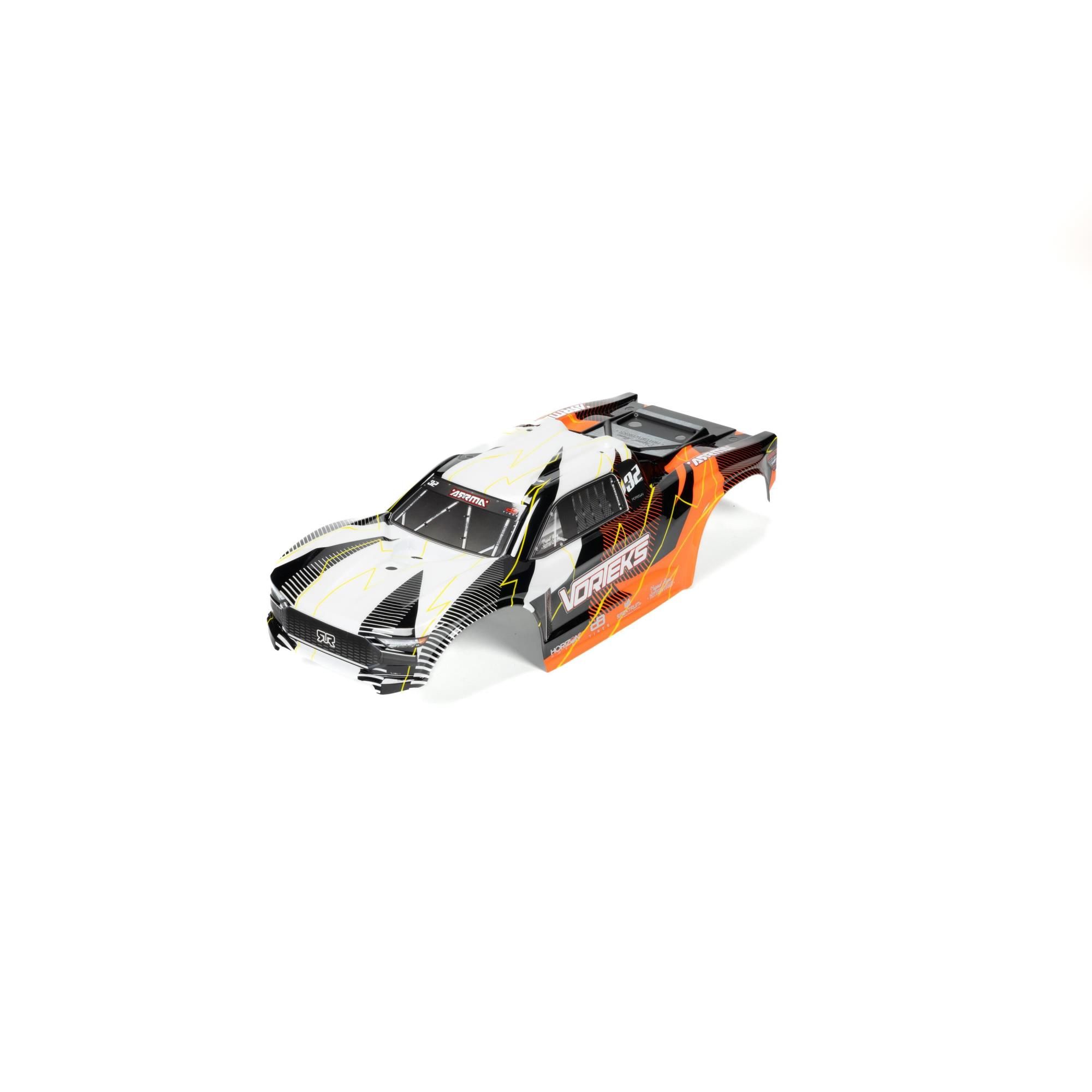 Arrma 1/10 Clipless Painted Trimmed Body Set with Decals, Orange: (Z-ARA-1555)