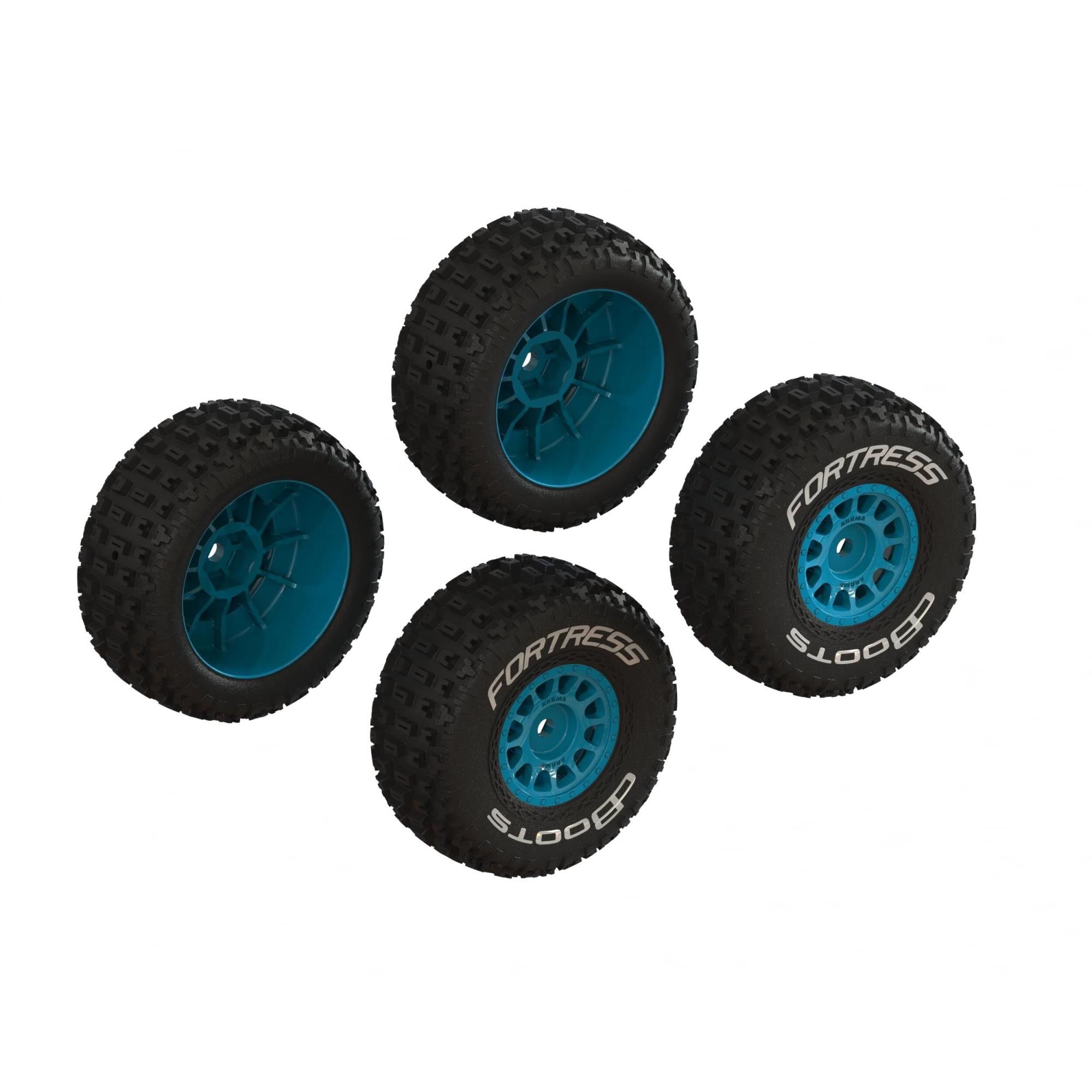 Arrma dBoots &#039;FORTRESS&#039; Glued Tire Set, Blue (2 Pairs) (Z-ARA-1571)